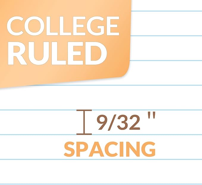 SUNEE Spiral Notebooks, 6 Pack, 1-Subject, College Ruled Paper, 8" x 10-1/2", 70 Sheets per Notebook, Assorted Pastel Colors Spiral Notebooks for School