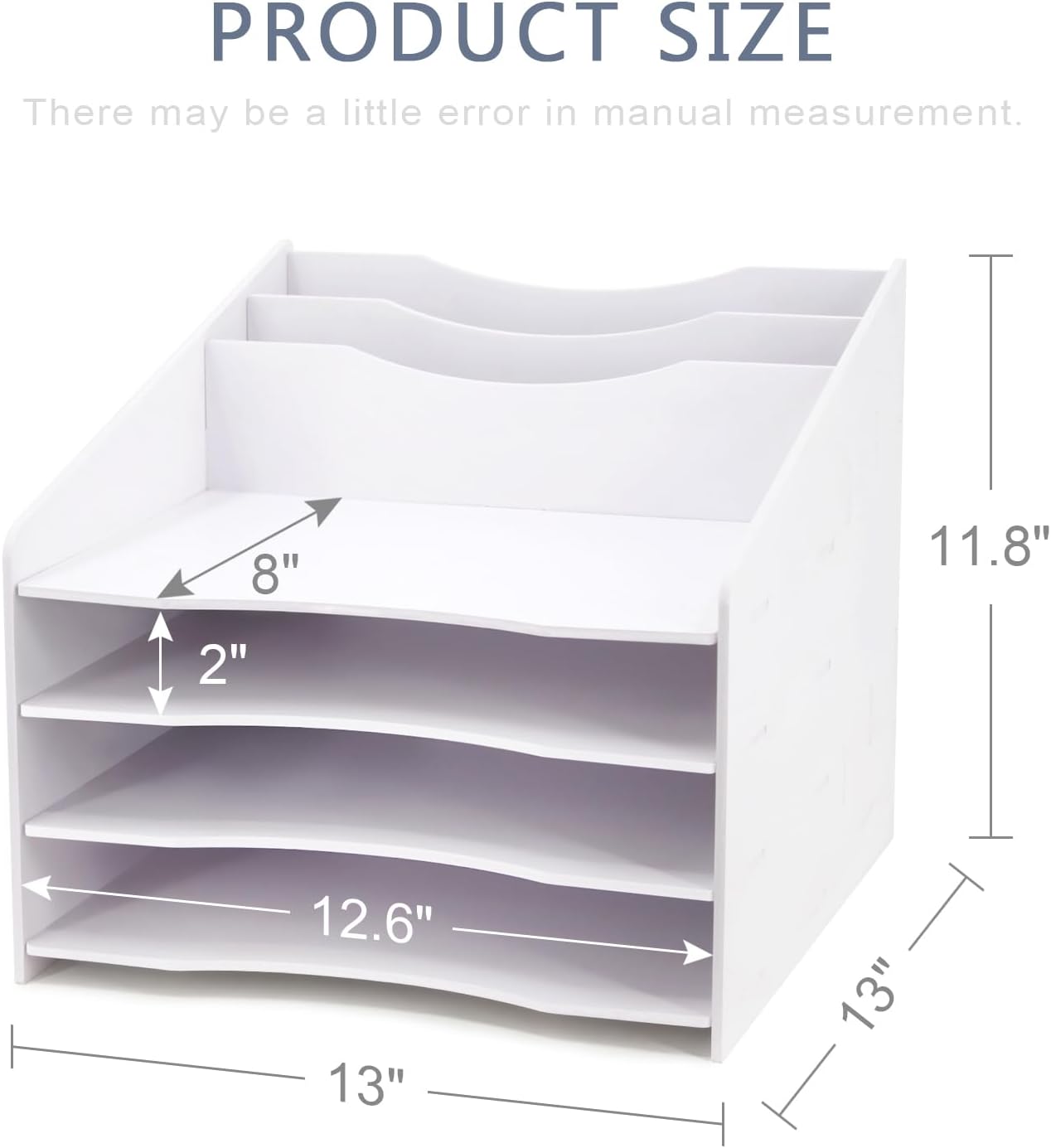 SONGWAY Desk File Organizer and Accessories Storage - Desktop Organizer with Horizontal and Vertical File Folder Holders, Letter Mail Sorter, 4 Tier Paper Storage for Desk Home Office School