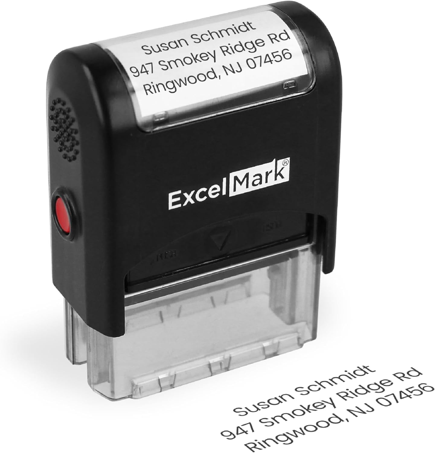ExcelMark Custom Stamp – Clear & Crisp Impressions – Personalized Self-Inking Rubber Stamp – Use for Address Stamp and More (Small)