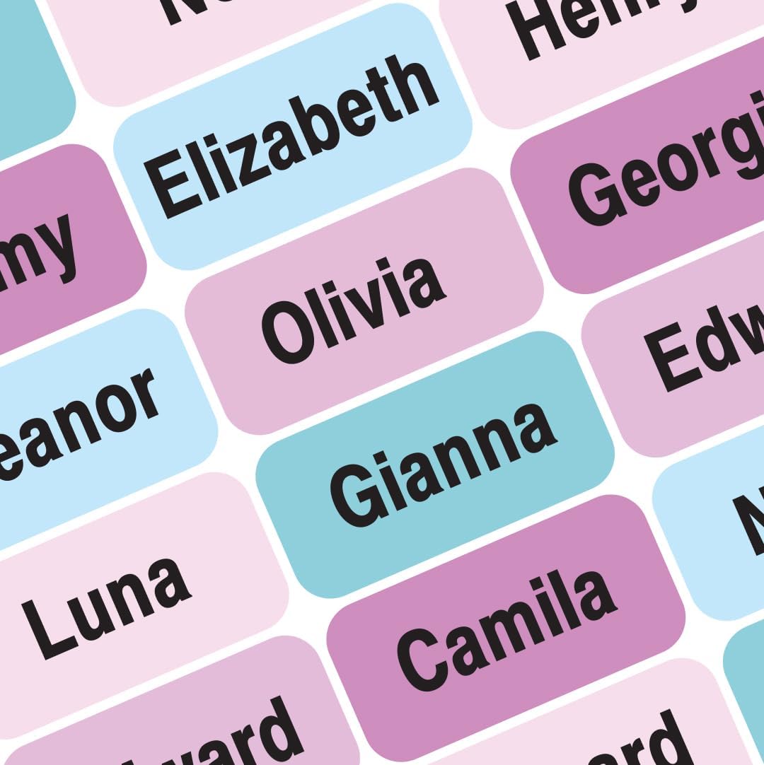 Personalized Waterproof Name Labels Press and Stick Custom Name Stick on Clothing Labels. Customized Up to 3 Lines Great for Camp & Daycare