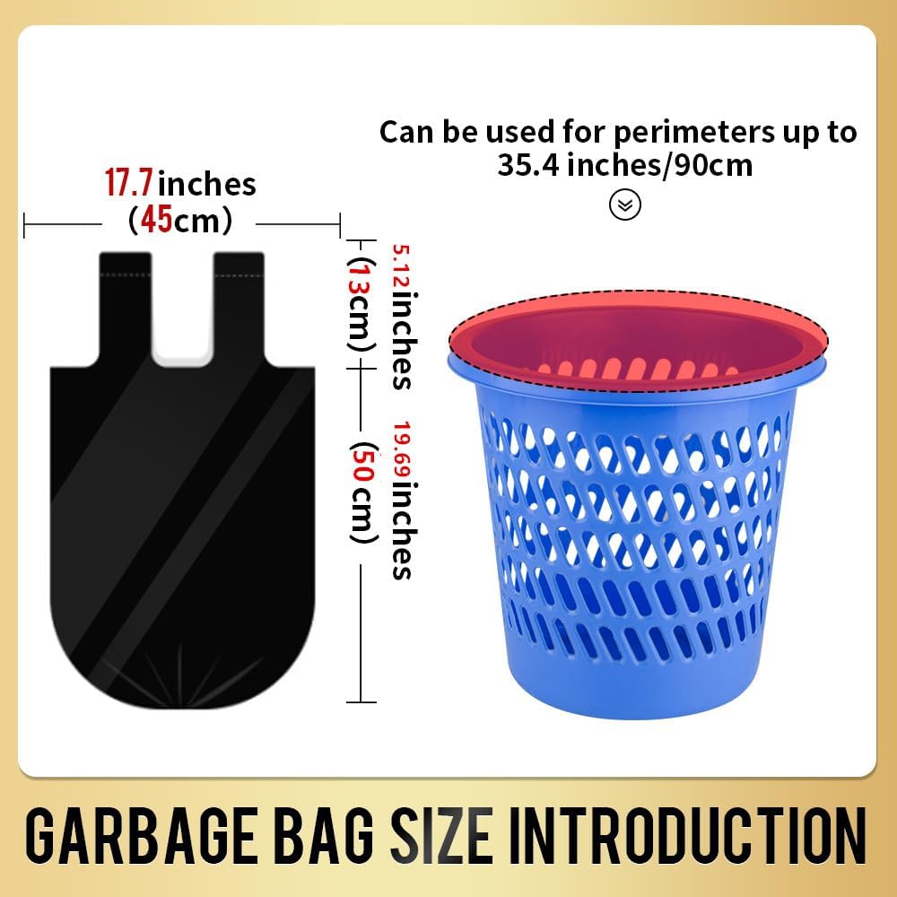 Handle Trash Bags 4 Gallon 100 Counts Small Garbage Bags for Office,Kitchen,Bedroom Waste Bin, Rubbish,Trash Can Liner