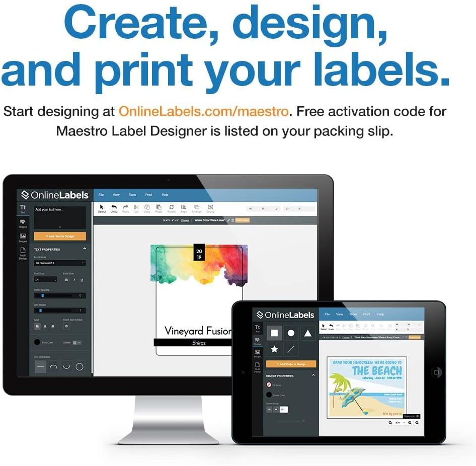 Printable Name Tags - 2-1/3 x 3-3/8 - Pack of 80, 10 Sheets - Inkjet or Laser Printer - Online Labels