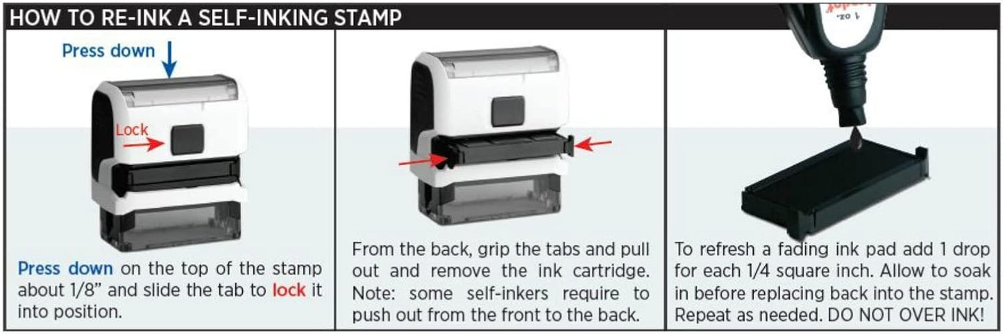 Infusion Self-Inking Custom Rubber Stamp (1/2" x 1/2") - Personalized Stamp for Office, Business, and Home Use - Customizable Text - Choose from 16 Colors
