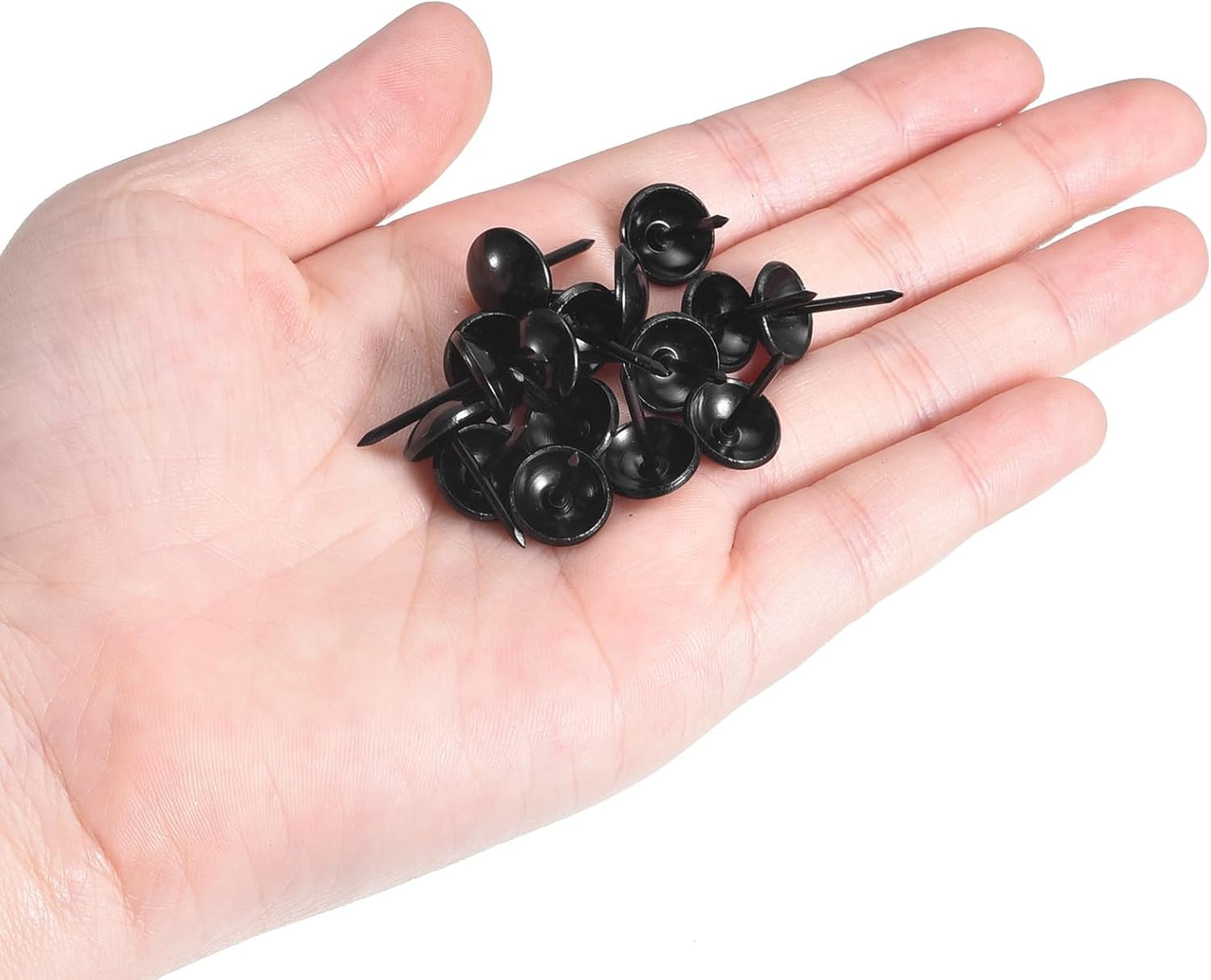 uxcell Upholstery Tack Nail Pins Furniture, 500Pcs 11x17mm Thumb Tack Pins Assortment Kit Carbon Steel for Home Sofa DIY Decorative Nail Heads Nails, Black