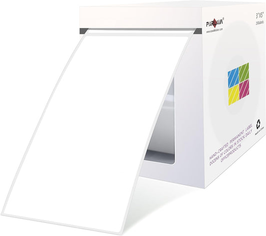PARLAIM 3 x5 inch Rectangle Sticker Labels Adhesive Color Coding Stickers, 250PCS Inventory Label Tags for Business, School, White
