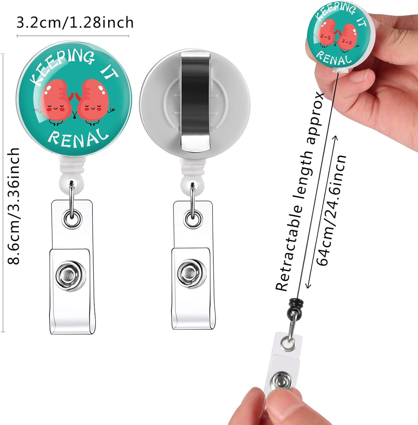 16pcs Badge Reels Retractable Badge Holders,Id Badge Holders Retractable with Clip,Cute Badge Reel for Men,Women,Girls 18