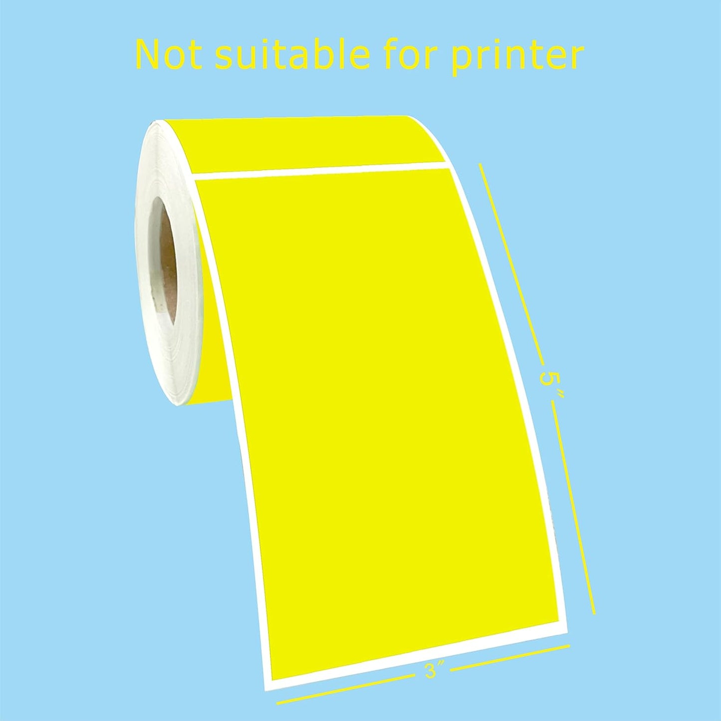 PARLAIM 3 X 5 Inch 250 Per Roll Rectangle Inventory Color Coding Labels,Roll Square Label Stickers for Home (Fluorescent Yellow)