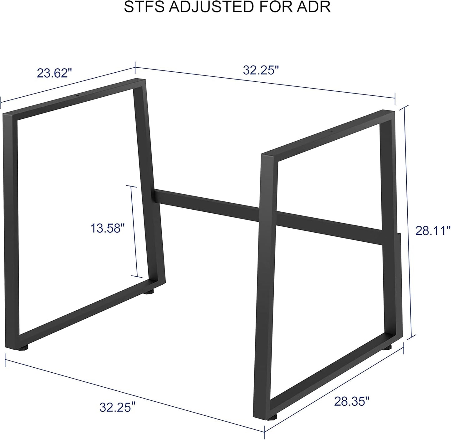 Rocelco 32" Height Adjustable Standing Desk Converter with Floor Stand Bundle - Slide Out Retractable Keyboard Tray - Sit Stand Up Dual Monitor Riser - Computer Workstation - Black (R ADRB-STFS)
