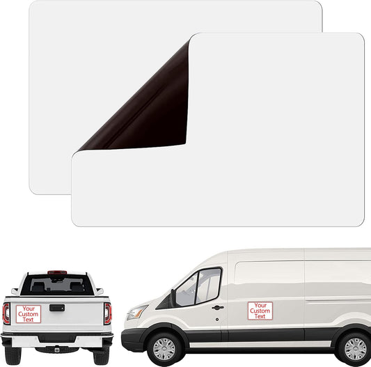 Car Magnetic Sheet, Large Blank White Magnet Sign Roll for Vehicle Doors, 11.5" x 17.5", 30 Mil Thick - Ideal for Custom Personalization Décor, Temporary Ads, Instructional & Warning Signs (2)