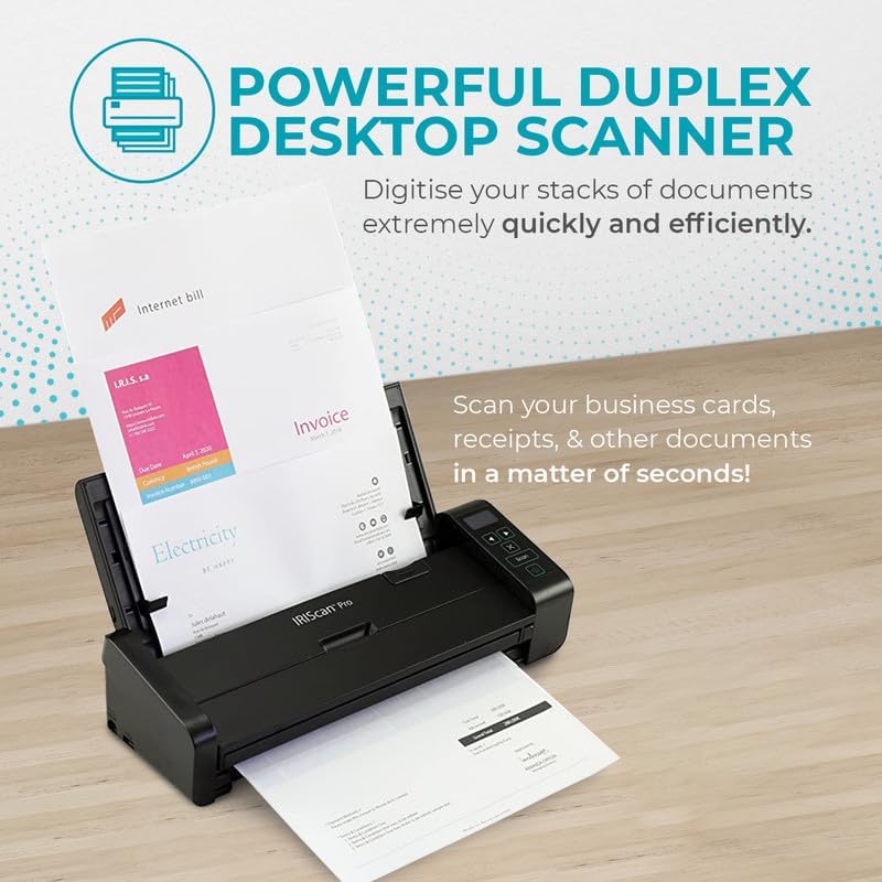 IRIScan Pro Document Scanner duplex-v5PRO 20PPM/40IPM: Desktop Scanner, ADF 20,Free Readiris Editor,scan to Word, PDF,XLS, Bus.Cards to Outlook,USB AC,scan to Cloud Win