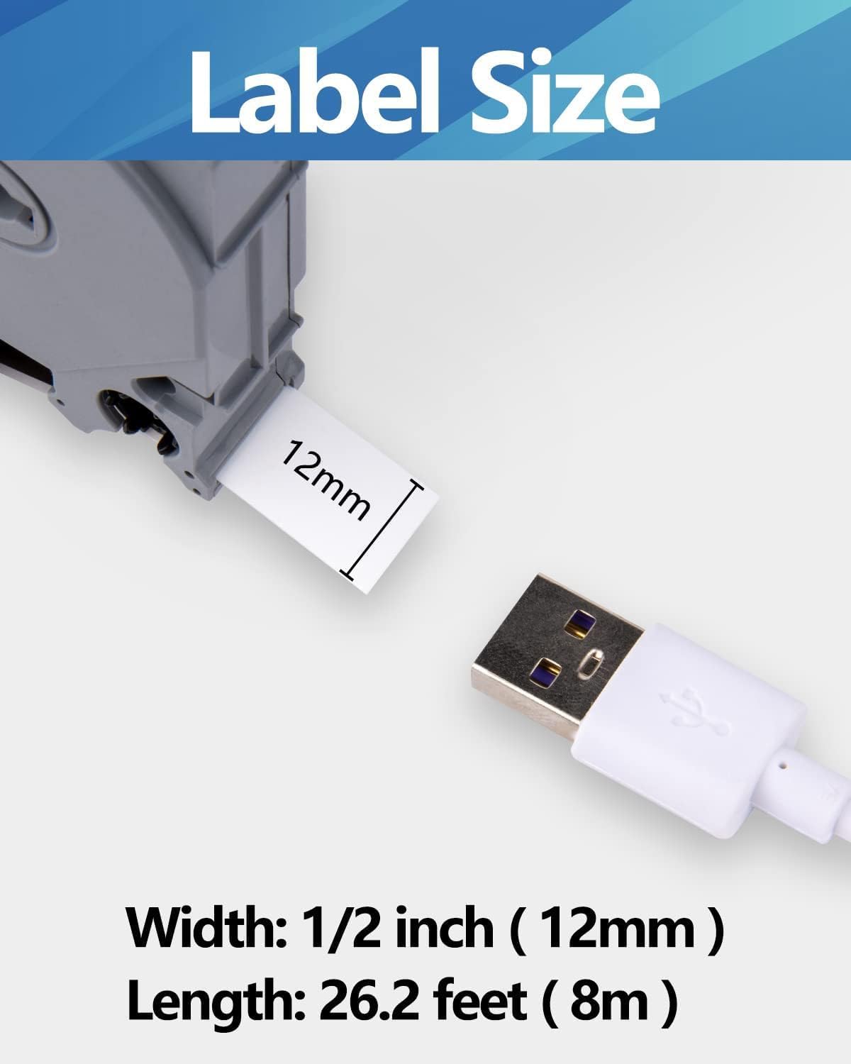 Weemay TZe TZ Tape 3 Pack 12mm Label Tape Compatible for Brother Ptouch Label Tape 12mm 0.47 Laminated White for PTD210 PTD220 PTH110BP PTD410 PTD600 Printer, 0.47" x 26.2'