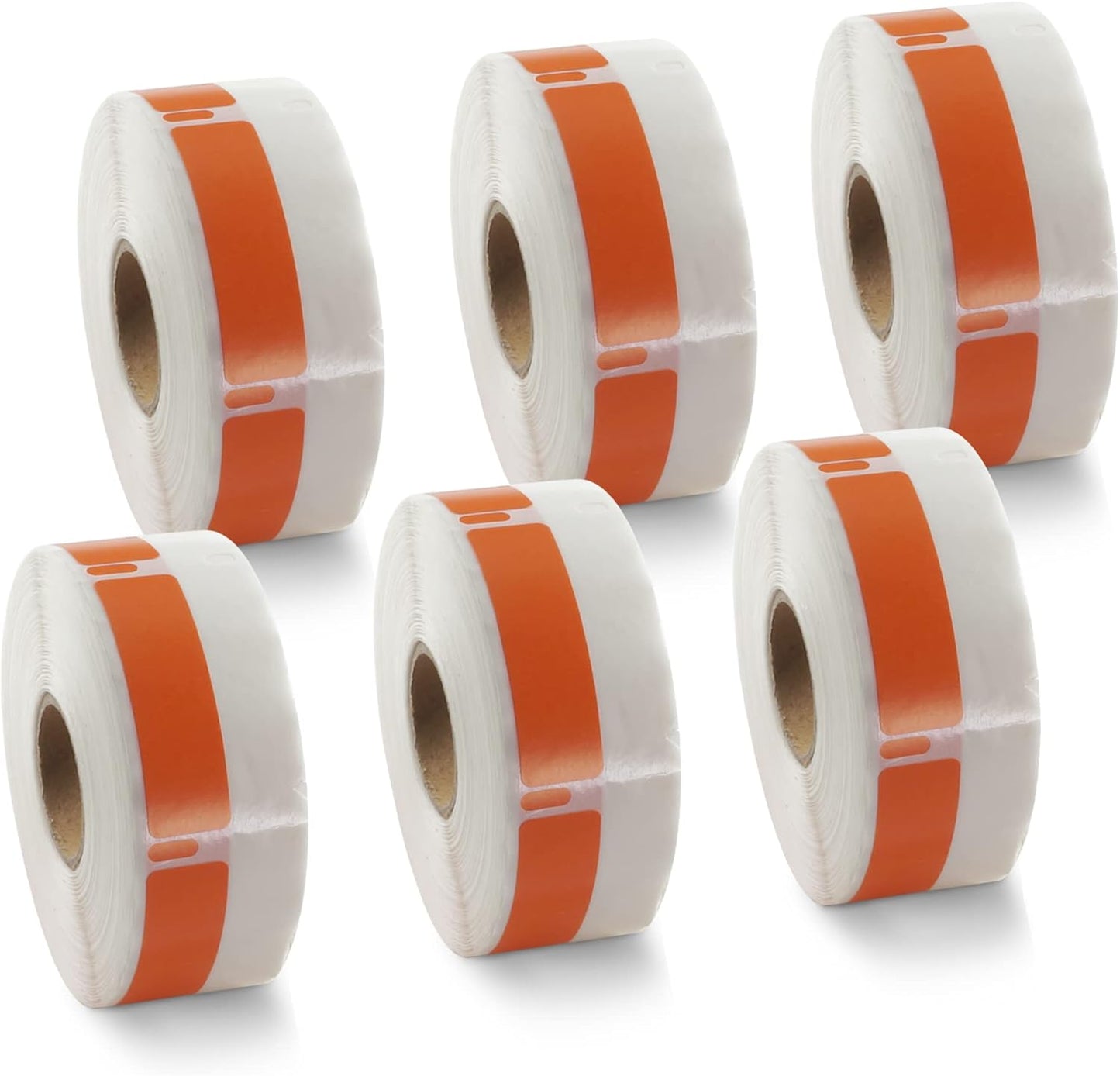 BETCKEY Colored Labels Compatible with Dymo 30346 (1/2" x 1-7/8") Library Barcode Labels, Compatible for Dymo LabelWriter Thermal 450, 4XL & Zebra Desktop Printers [6 Rolls, Orange]