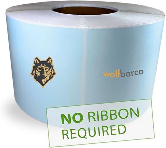 Direct Thermal (Heat Transfer) Paper Label/Industrial Grade 4"X 6" Blue, with Perforation, 3" Core, 8" OD,1000 Pcs/Roll (4 Rolls per Box), Compatible with Zebra, Godex and Datamax Printers