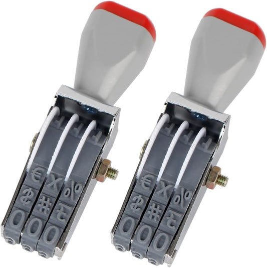 2 pcs 3 Digit Number Stamps Rolling Wheel Stamp Roller Stamps Business Stamps Personalized Number Symbol Multi-Function DIY Rubber Scrapbooking Roller Stationery Office Date Stamp