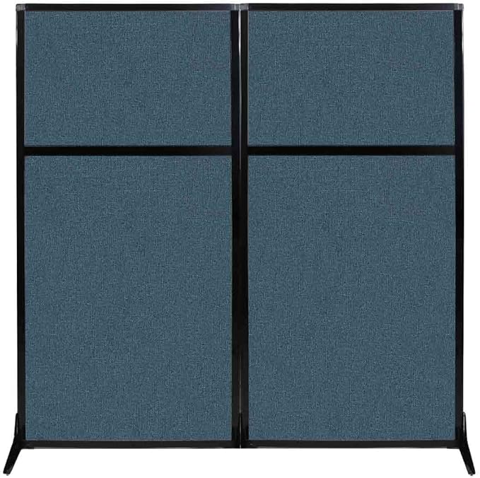 Versare Workstation Partition | Portable Wall Divider | Modern Office Cubicle | Free Standing Privacy Screen | Flexible Work Space | 66" x 70" Caribbean Fabric Panels