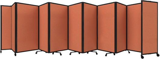 Versare Room Divider 360 Portable Wall Partition | Folding Panels | Large Freestanding Divider | Locking Wheels | Temporary Room Separator