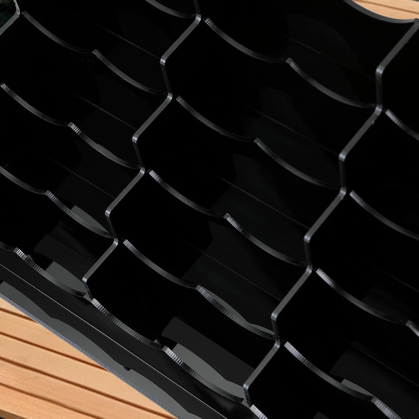 Business Acrylic Card Holder Display for Desk, 15 Slots 5 Tiers Multiple-Black Acrylic Business Card Stand Set, Holds Approximately 750 Cards