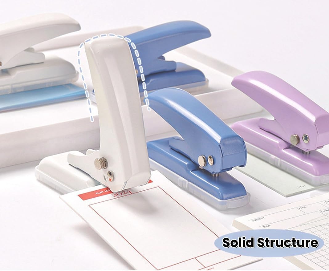 Single Hole Punch, 40 Sheets Punch Capacity Hole Puncher Heavy Duty Hole Puncher Single Small Hole Punch One Hole Puncher for Crafts Paper Cards Tags Scrapbook-1/4 inch Hole, Purple