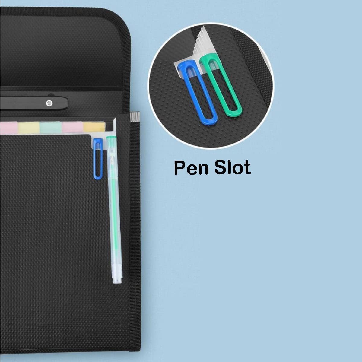 12 Pockets Letter Size/A4 Accordion File Organizer with Handle, TRANBO Expanding File Folder, Portable Paper Organizer, Expandable Plastic Document Organizer for Travel School Office - Black