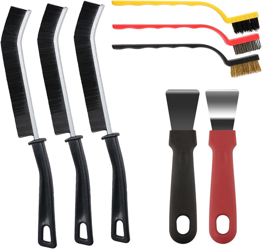 Crevice Cleaning Brush, ByAnciel Pack of 8 Multi-Purpose Brush Tool, Stiff Bristle Crevice Brush for Home Use Bathroom Tile Kitchen Practical and Durable Easy to Clean