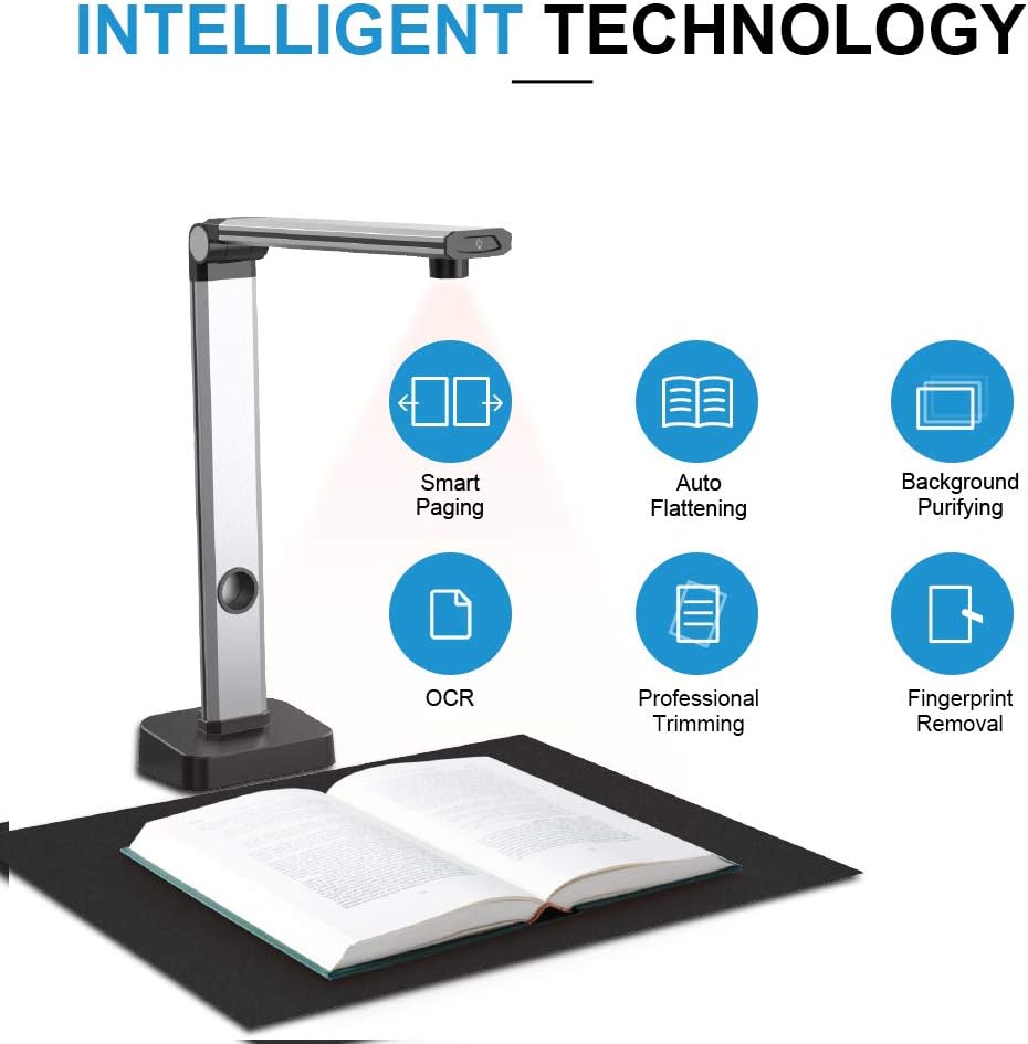 JOYUSING 14MP HD Document Scanner, Capture Size A3, Smart Multi-Language OCR, Convert to PDF/Word/Txt/Excel on Windows and PDF on Mac System