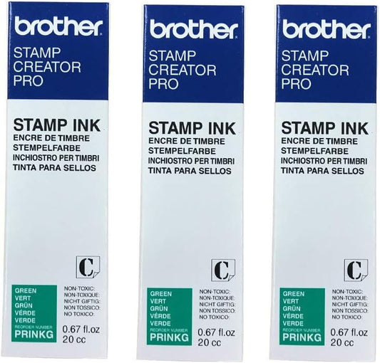 3/Pack Stamp Creator Rubber Stamp Ink Refill (Green) for Brother SC2000 StampCreator