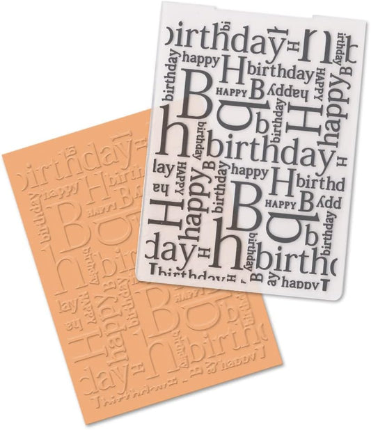 Happy Birthday Plastic Embossing Folders for Card Making Words Background Scrapbooking Plastic Template Photo Album Card Paper Handmade DIY Craft Decoration Template Molds