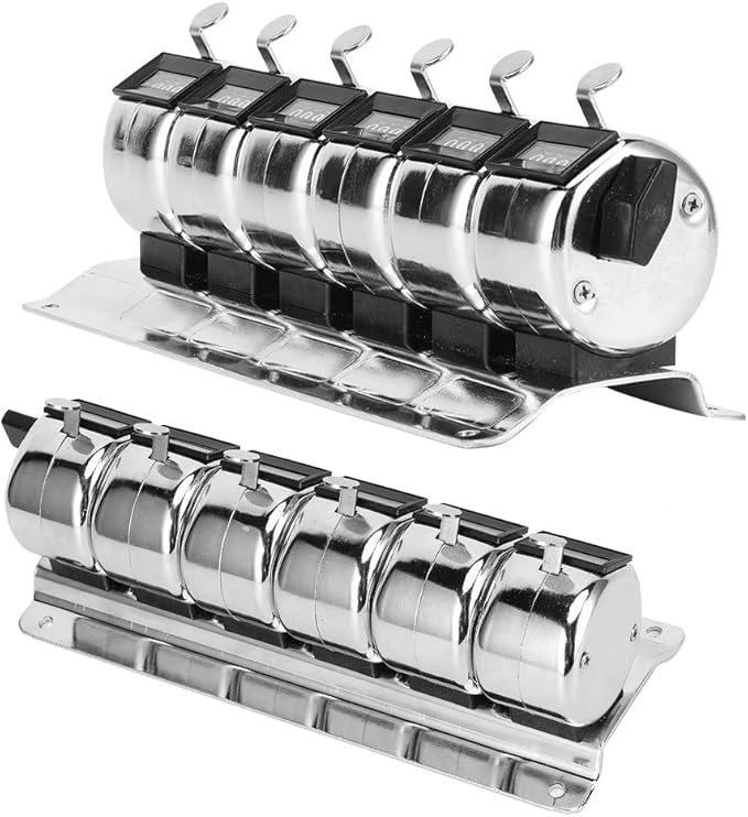 0 to 9999 Manual Tally Counter Metal Mechanical Counter 4Digit Conjoined 6 Units Pitch Click Counter