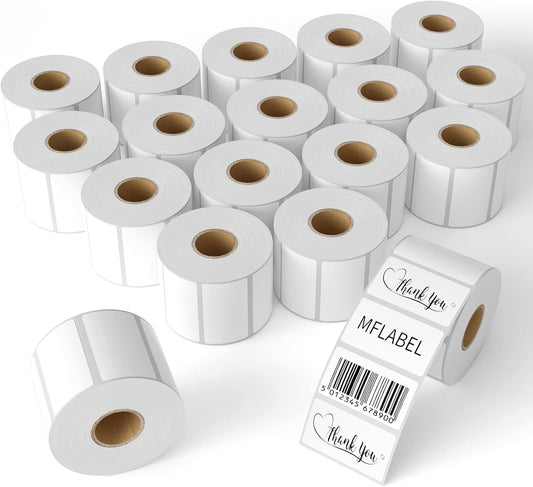 MFLABEL 2-1/4 x 1-1/4 Inch Direct Thermal Perforated Shipping Label, 2.25x1.25 inch Direct Thermal Labels for Barcodes Address，Perforated Shipping Labels (18 Rolls, 1000/Roll)