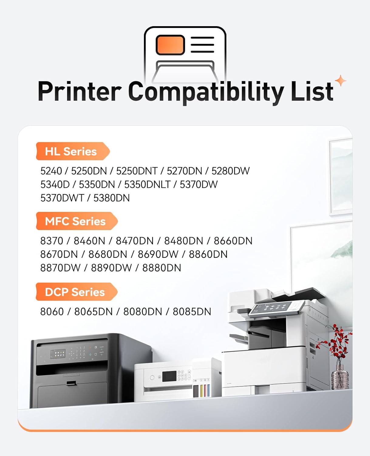 DR520 Drum Unit(Not Toner)Compatible for Brother DR-520 Imaging Drum HL-5370DW HL-5340D DCP-8060 DCP-8065DN 8085DN 8080DN HL-5240 5340D 5350DN 5370DW HL-5250DN MFC-8660DN 8480DN 8680DN 8690DW Printer