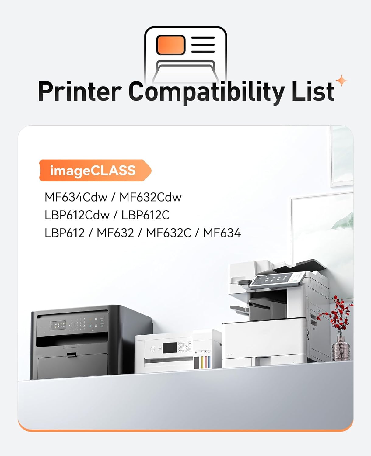 045H Toner Cartridge 4-Pack High Yield with Chip Replacement for Canon 045H CRG-045H Toner Cartridges Compatible with Canon imageCLASS MF634Cdw MF632Cdw LBP612Cdw LBP612C MF632 MF632C MF634 Printer