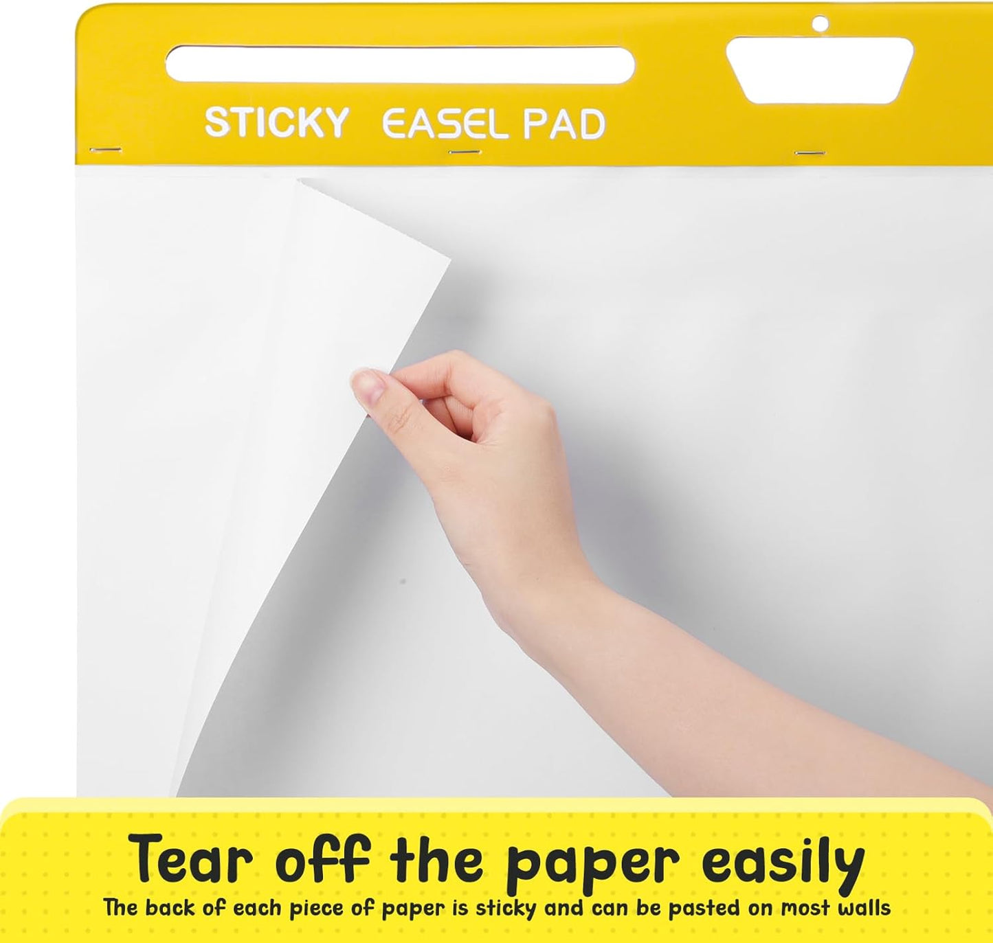 ReliThick 4 Pack Sticky Easel Pad, 25 x 30 In, White, 20 Sheets/Pad, Flip Chart Paper for Teachers, Large Sticky Chart Paper for Wall, Self Stick Easel Pad for Office School Classroom