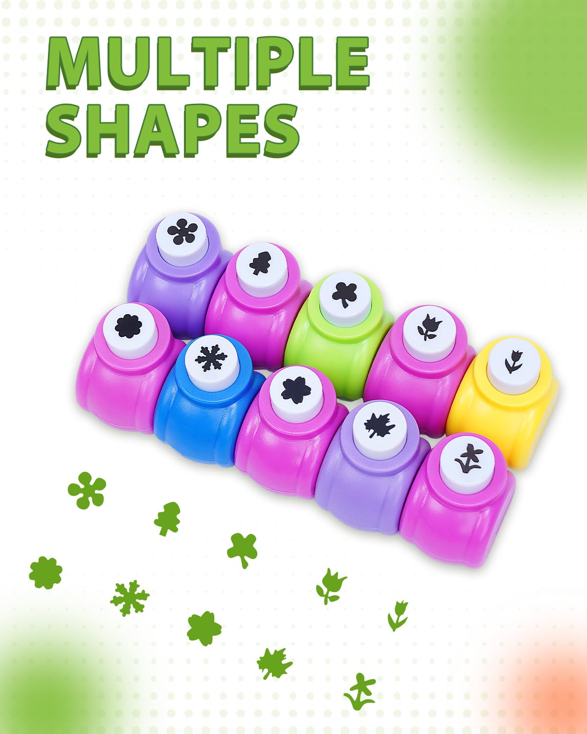UCEC 10PCS Flower Hole Punch for Kids, Paper Punch Shapes for Crafting, Shape Cutters for Paper Crafts, Tiny Hole Puncher Single Adults Nail Art Tag Cards Stamp Thanksgiving Decorations Fun Punches
