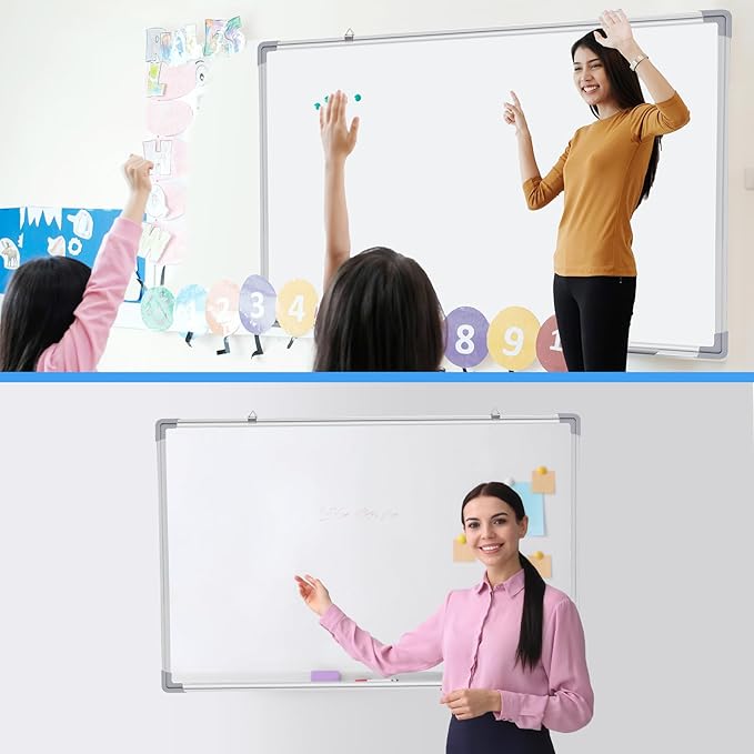 Tinlade 6 Pack Magnetic Dry Erase Whiteboard Message Presentation White Board White Board Dry Erase Aluminum Frame Hanging Whiteboard for School Home Office (36 x 24 Inches)