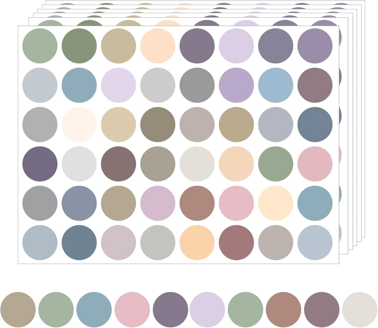 STARLIBOO Dot Stickers - Morandi Color Code Label, Garage Sale & Yard Sale Price Tags, Writable (1200 Labels)