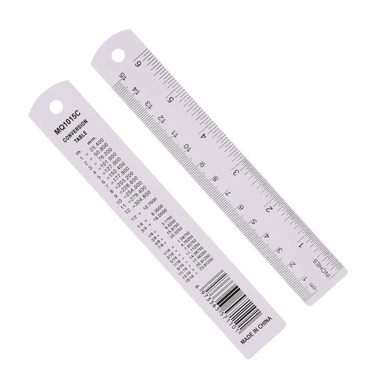 PATIKIL 15cm/6" Metal Ruler, 2 Pack Aluminum Alloy Rulers with Centimeters, Millimeters, Inches and Conversion Table Straight Edge Ruler for Writing Machinist Drafting, Purple