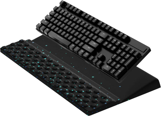 Computer Keyboard Stand with Wrist Rest,Comfy Ergonomic Tilted Keyboard Holder,Keyboard Tray Support for Office Home (Blue Starry Sky)