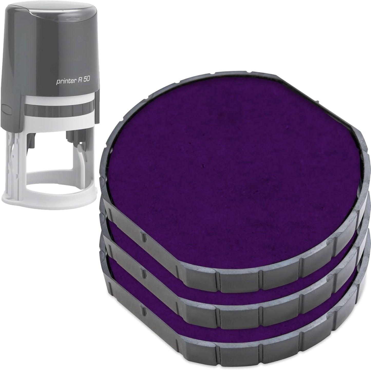 COLOP E/R50 Non-Toxic, Water Based Premium Replacement Pad for Printer R50 Stamp - Pack of 3 - Purple