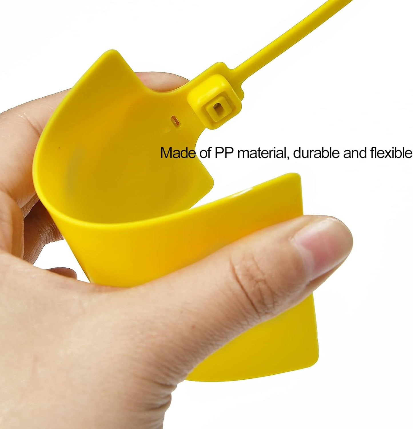 50 Yellow Plastic Tags Water Proof Shipping Tags Product Storage Tag Hanging Label Tags Blank Large Writable Marker Ties with One Permanent Marker Pen