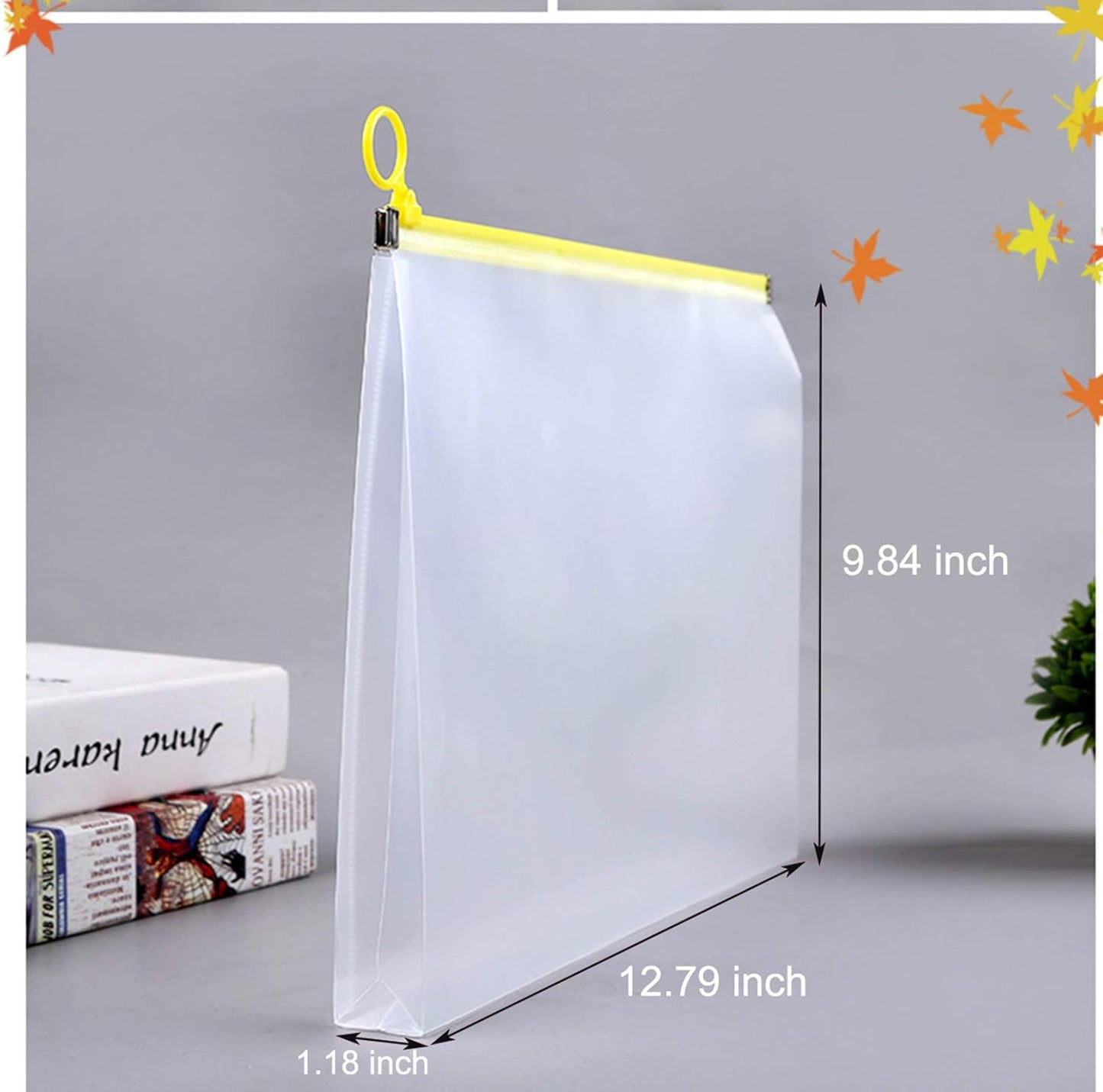 9x12 Clear Zip Plastic Envelopes File Document Paper Holder Pack of 12