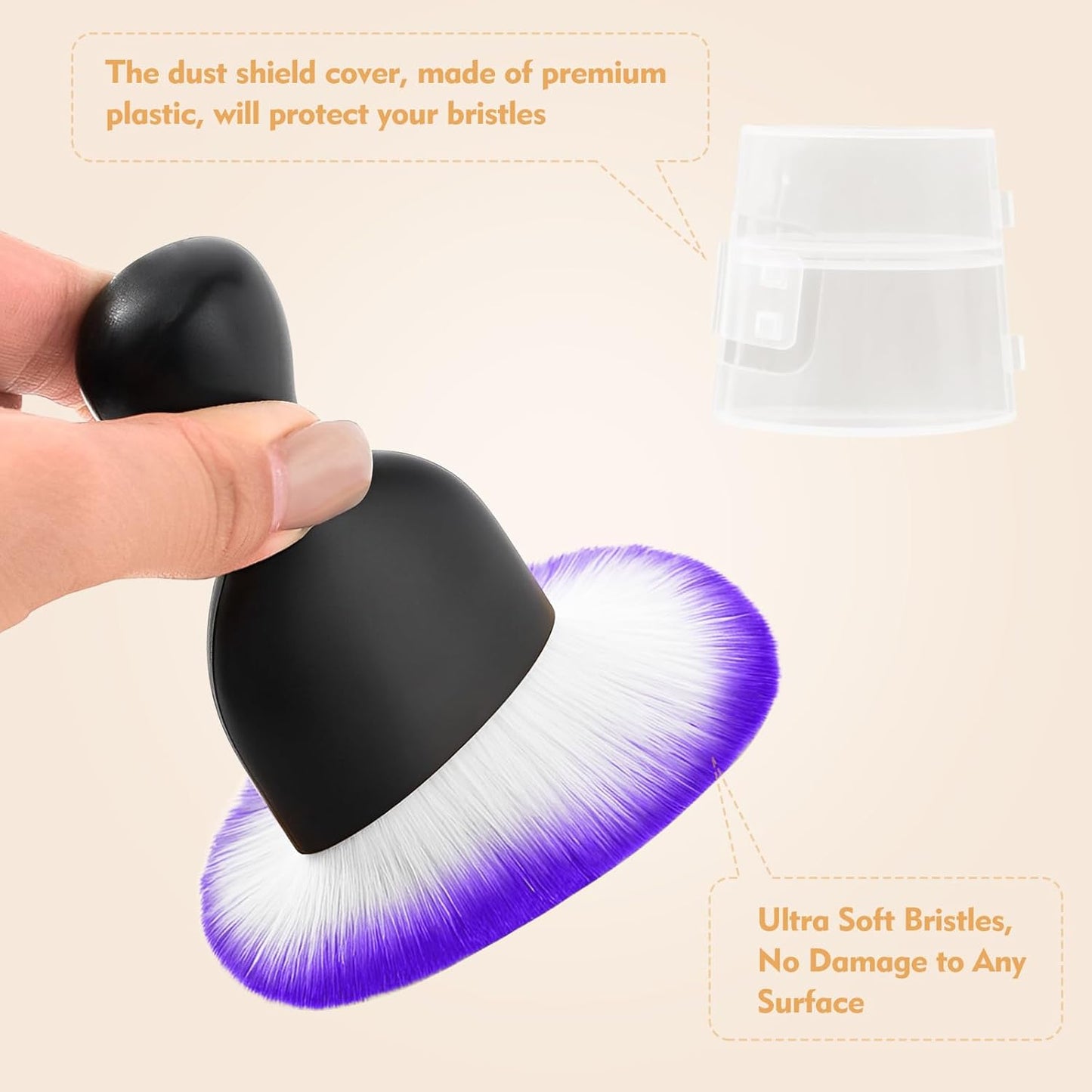 Car Interior Cleaning Brush Car Duster Interior with Ultra Soft Bristles Auto Detailing Brushes Dusting Car Accessories for Dashboard, AC Vents, Leather, Scratch-Free (2Pack_Purple)