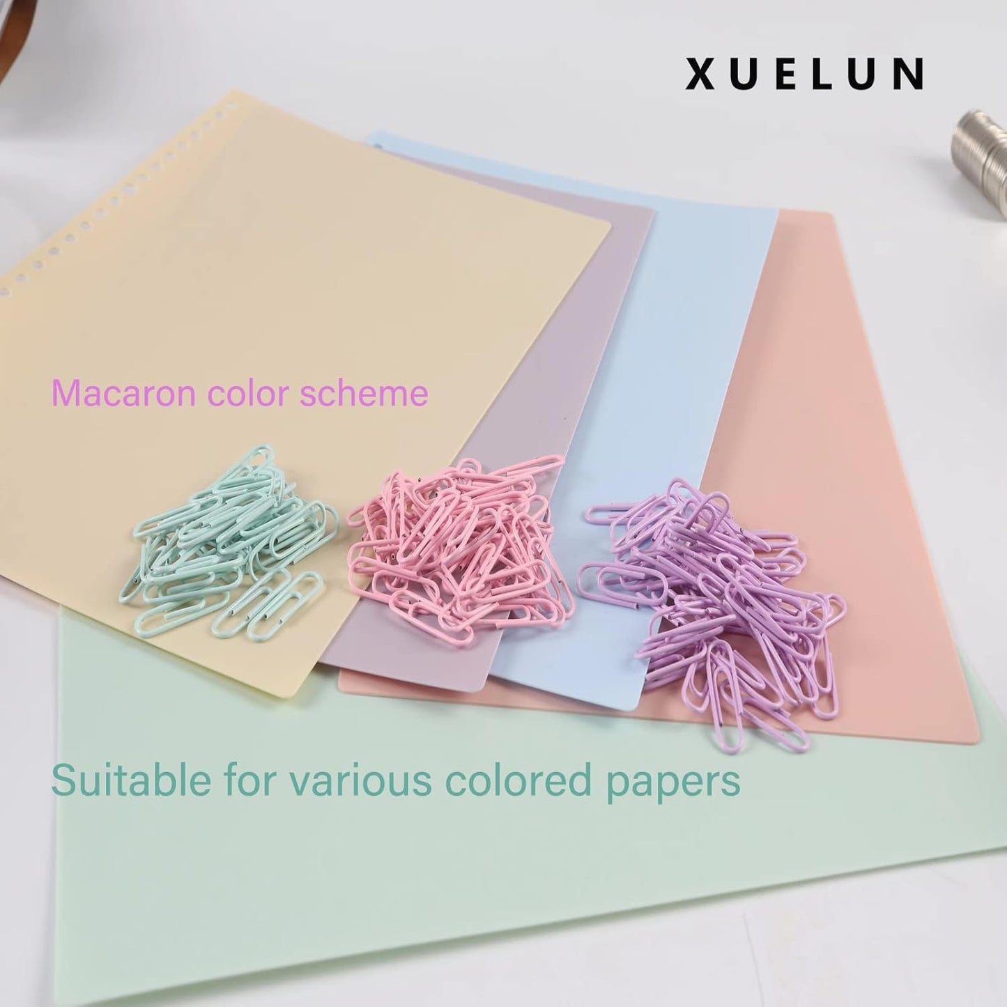 Macaron Colored Paper Clips, 1.1" Medium Paper Clip（28mm, 600pcs Paperclips for Office Supplies and Organization