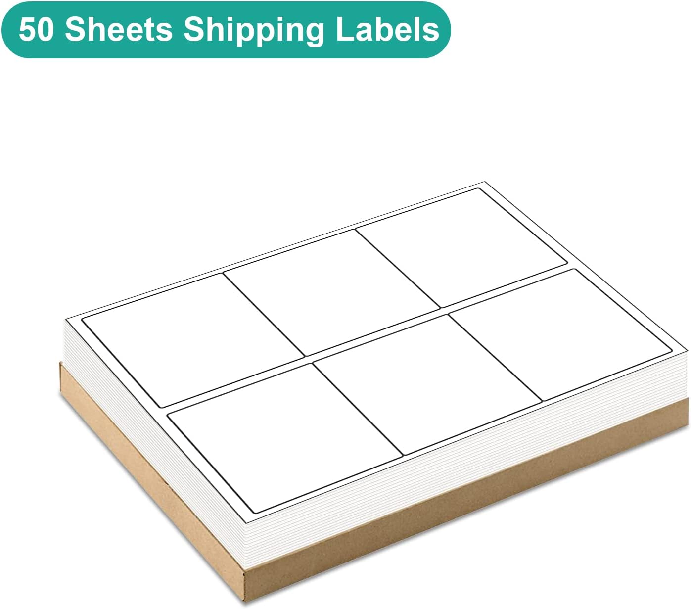 MFLABEL 3-1/3" x 4" Shipping Address Labels, FBA Labels, 6-UP Sticker Labels, White Shipping Labels, Easy to Peel, Address Labels for Laser/Ink Jet Printer, 6 Per Page (300 Labels, 50 Sheets)