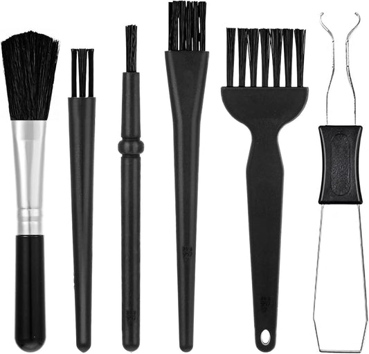 6PCS Keyboard Cleaning Kit with Keycap Puller & Switch Puller, Mini Anti-Static Dust Brush for Computer Motherboard Camera Small Space, Stainless Steel Key Remover for Mechanical Keyboard