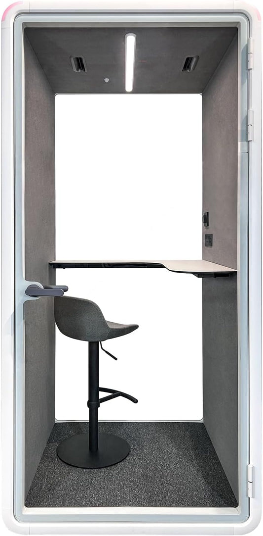 Soundproof Office Pod Booth, Quiet Meeting Pod with Acoustic Panels, Portable Modular Pod, Privacy Booth for Private Phone Calling, Single Person Workspace with Sound Isolation H92in W43in D40in