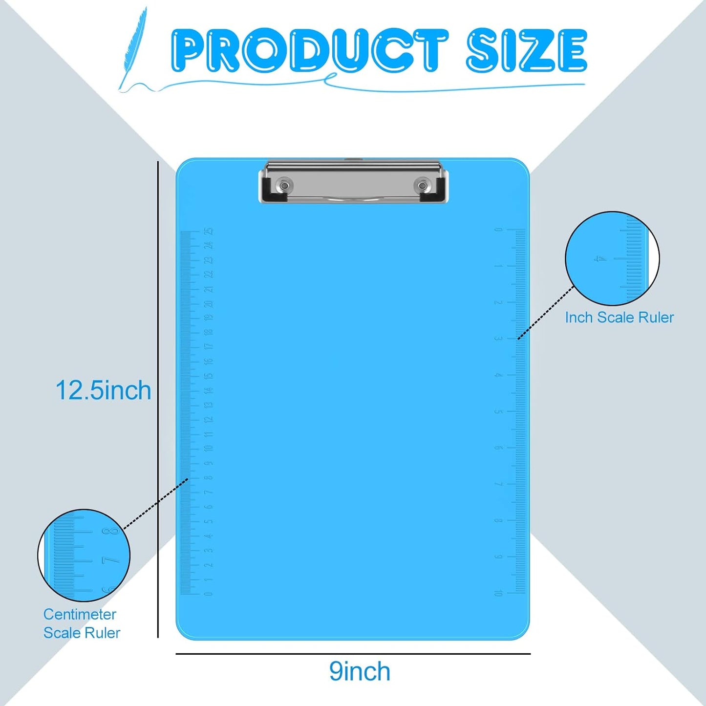 Clipboards, HERKKA 15 Pack Plastic Clipboards Low Profile Clip Standard A4 Letter Size, Office Supplies Classroom Supplies