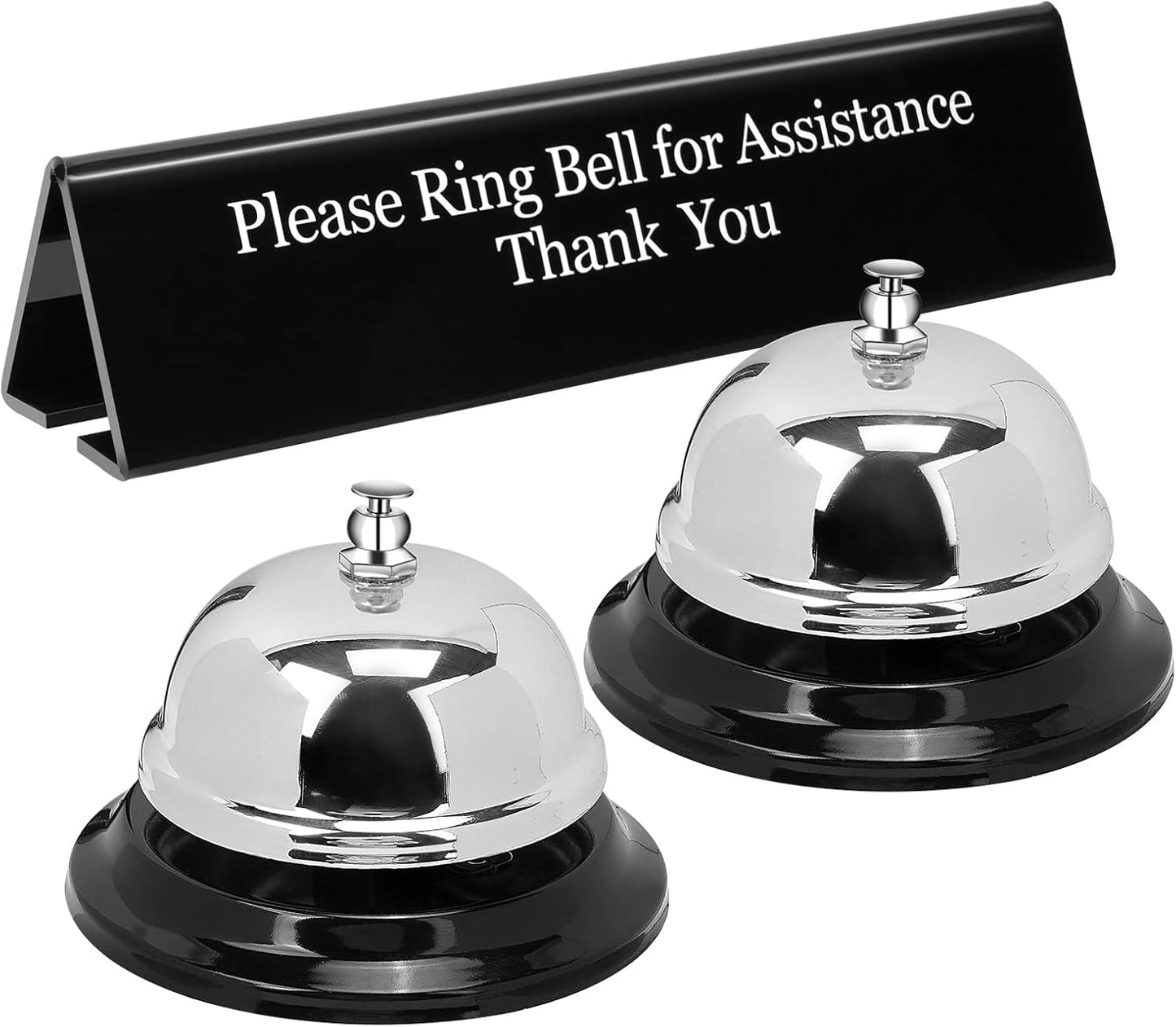UCEC Desk Call Bell for Hotel School Restaurant Reception - No Receptionist Sign, 2+1 Pack