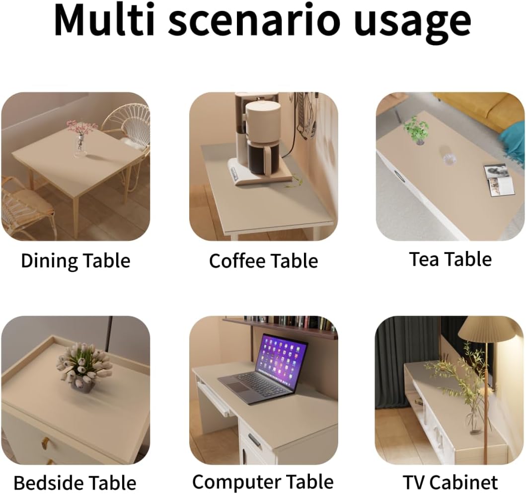 Dining Table Cover for Dining Room Table - Can Be Used On Both Sides Waterproof and Easy to Clean Good Flatness Used for Dining Table(Light Brown+Gray 44x60)