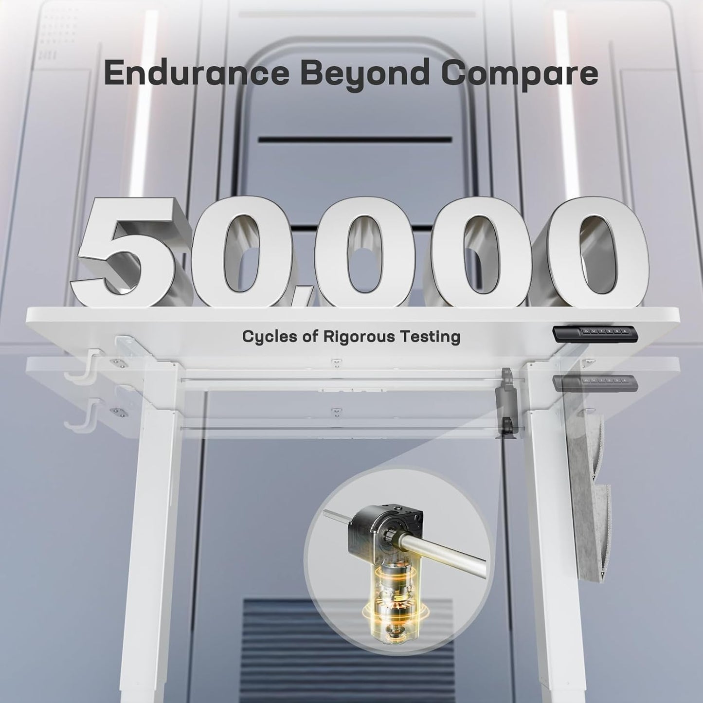 Marsail 40x24 Electric Adjustable Height Standing Desk with Storage Bag, 4 Memory Height Settings,Sit Stand Up Desk for Home Office,Computer Gaming Workstation, Cable Manager, and Headphone Hook