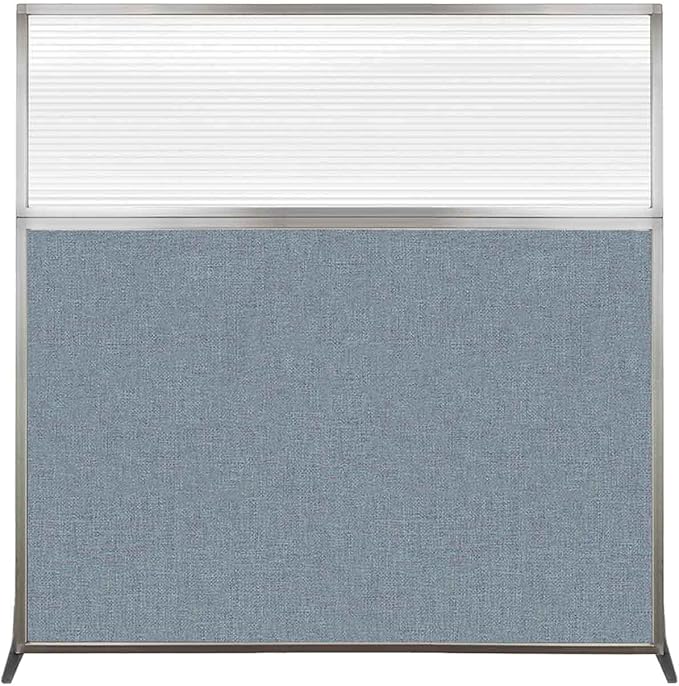 Versare Hush Screen Portable Room Divider | Workstation Wall Divider | Freestanding Privacy Hush Panels | Clear Fluted Windows | Fabric Office Divider Screen | Great for Room Separation